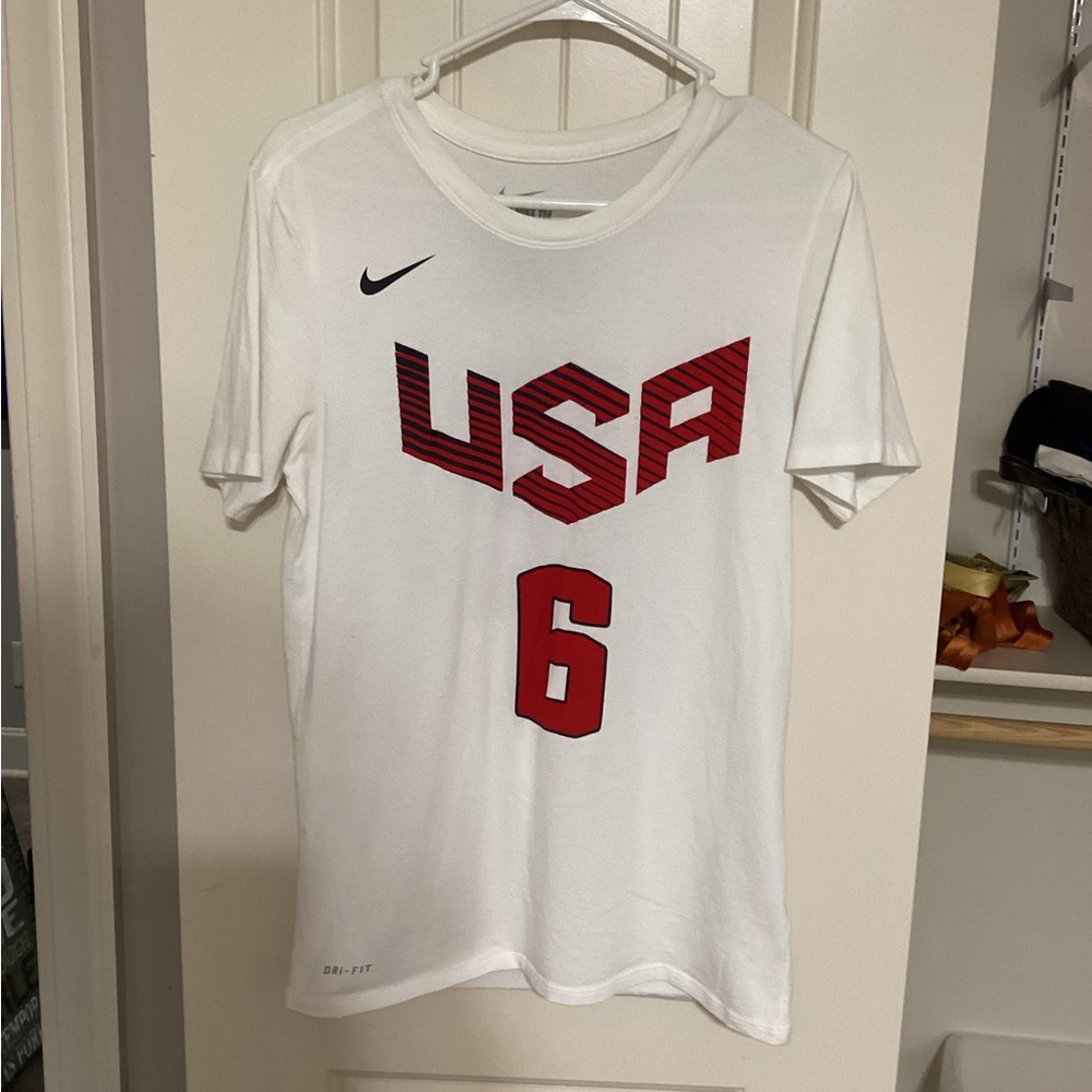 Nike USA Basketball Lebron James #6 tshirt Jersey men’s small